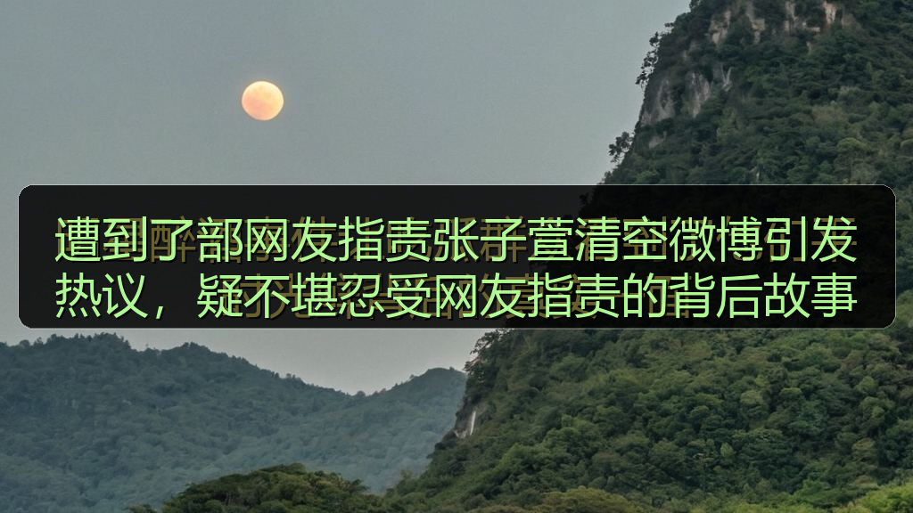遭到了部网友指责张子萱清空微博引发热议，疑不堪忍受网友指责的背后故事