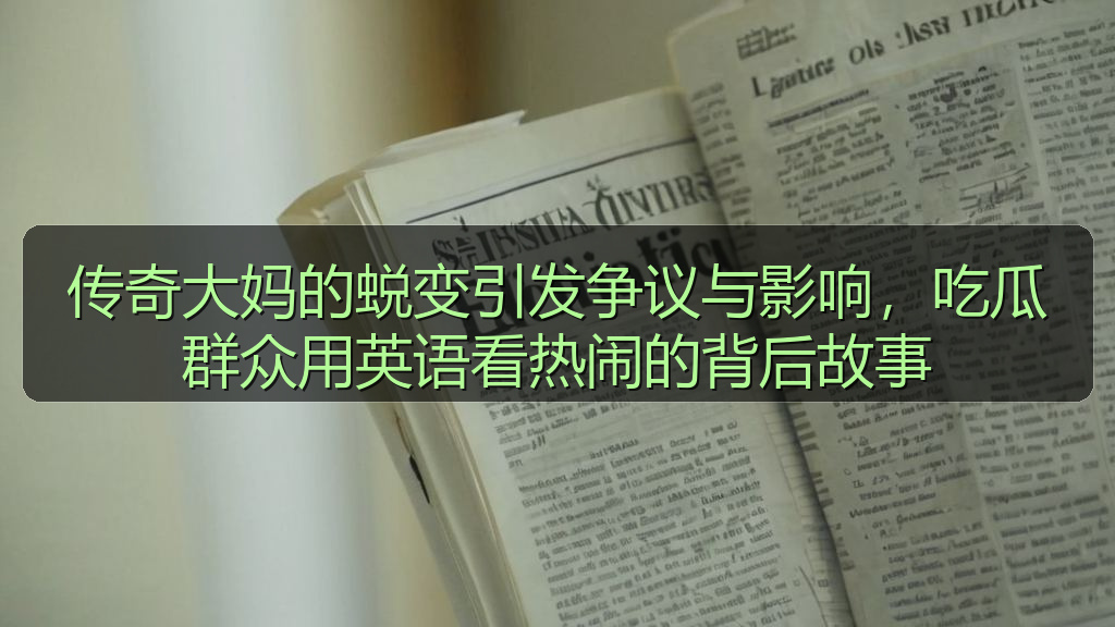 传奇大妈的蜕变引发争议与影响,吃瓜群众用英语看热闹的背后故事