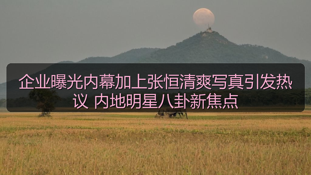企业曝光内幕加上张恒清爽写真引发热议 内地明星八卦新焦点
