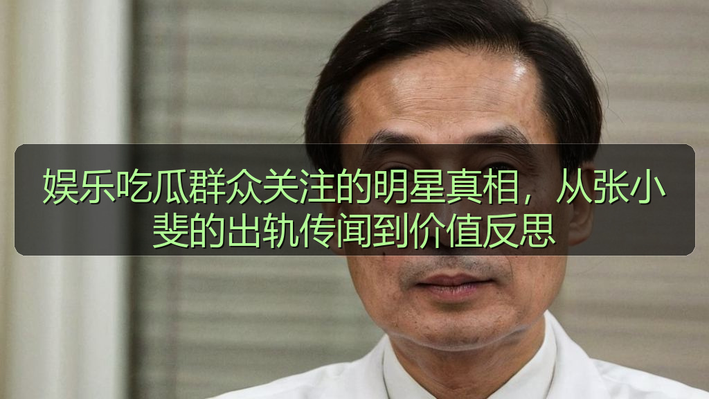 娱乐吃瓜群众关注的明星真相,从张小斐的出轨传闻到价值反思